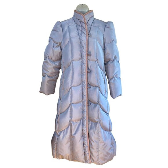 Vintage Sno Down Womens Quilted Full-Length Winter Coat W/ Button-Up Front & Hig - Picture 2 of 11